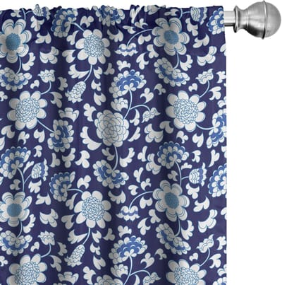 ABAKUHAUS – Gordijnen 2x 75x245 cm – Mikrofaser, Halfdonker, Kobaltblauw