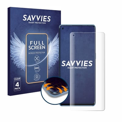 Savvies - Screenprotector voor Oppo Reno 6 Pro 5G (Snapdragon) - Folie Beschermfolie transparant volledig dekking 4 Stuks
