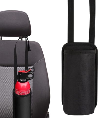 Opbergtas Autobrandblusser - Rugleuning Organizer - Auto Organisatie - Verstelbare Nylon Omsnoering - Universele Maten - Zwart