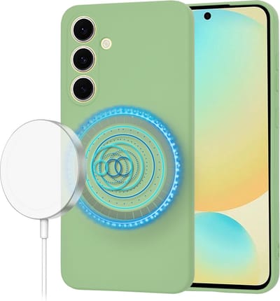Hoesje geschikt voor Samsung Galaxy S24 FE - Techsuit Soft Flex Silicone Back Cover - Geschikt voor MagSafe - Mint Green