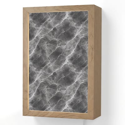 Wandlamp 20x30 cm - Oplaadbaar - Donkergrijs - Bliksem - Marmer - Wandlampen binnen woonkamer - Slaapkamer lamp met kabel - Decoratieve nachtlamp - Vloerlamp snoer