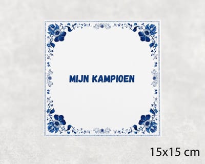 Spreuk tegel 15x15 cm Mijn kampioen