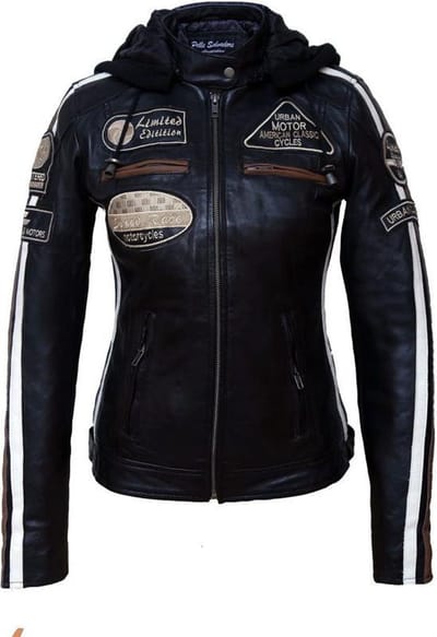 Urban Leather Fifty Eight Leren Motorjas Dames - Zwart - Maat 2XL