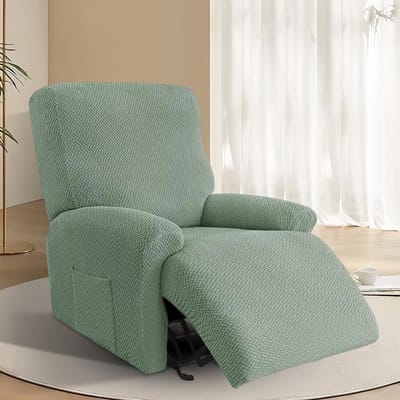 Recliner Stoelbeschermer Set van 4 Stukken, Rekbare Wasbare Hoes met Vakken voor Bescherming van Meubels, Ideaal voor TV Stoelen en Ligstoelen