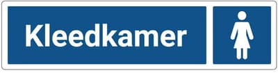 Dames kleedkamer deurbordje met zelfklevende strip | Forex Re materiaal | 20 x 5 cm