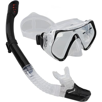 Lunettes de plongée Silicone Verre Plastique Ultra Claires Confortables Réglables Plongée Tuba pour blanc noir