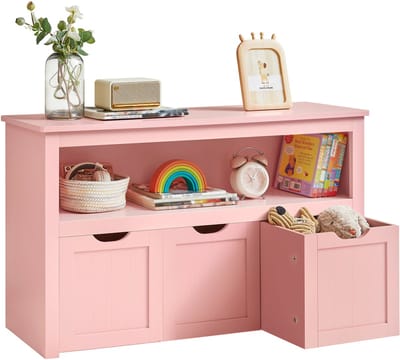 VASAGLE - Schoenenrek - Kinderkast met Opbergruimte - Speelgoedopslag met Wielen - Voor Kinderkamer