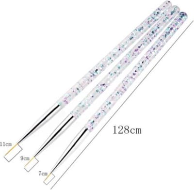 Jumada's - 3-delige Nagel Art Pennen Set | Zilverkleurige Nagel Penselen - Nail art pencils | 7cm 9cm en 11cm in deze set
