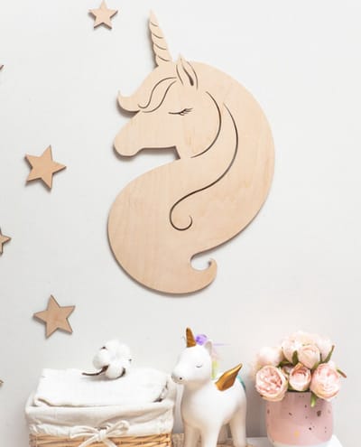 Eenhoorn hoofd muurbevestiging, eenhoorn kunst aan de muur, decor kinderkamer, decor meisje speelkamer, decoratie verjaardagsfeestje, kinderkamer decor muur decor/ unicorn/