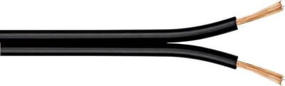 Luidspreker kabel (CU koper) - 2x 0,75mm² / zwart - 100 meter