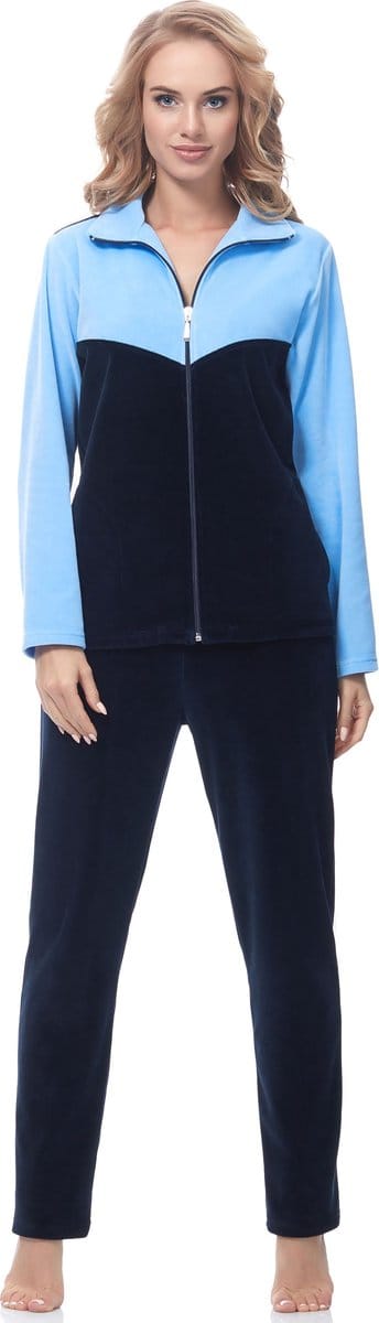 Merry Style – Dames Huispak – Vrijetijdspak – Velours – MS-MG-F-SUIT-n – Blauw – XXXXL