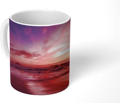 Mok - Koffiemok - Strand - Zee - Natuur - Avond - Mokken - 350 ML - Beker - Koffiemokken - Theemok