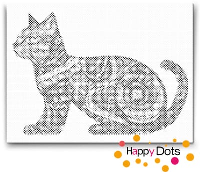 HappyDots DOT Painting Mandala Dieren 03 - Kat - 40x50cm