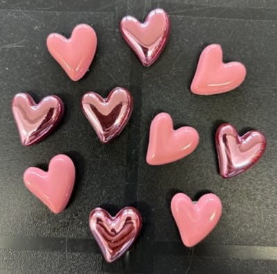 TLVX 10 stuks Leuke 3D Hartjes Magneten / Mat en Glimmend Roze / Schattige Koelkastmagneten / Speel- & Leer / Foto Magneet / School / Whiteboard / Pink Hearts / Glans / Notitie / Memo / Schoolbord / Magnetisch / Love You Valentijn Magneetjes