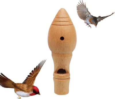 Vogelfluitje Hout - Natuur Geluid - Vogels Lokken - Realistisch Geluid - 11x4.5x4cm - Multicolor