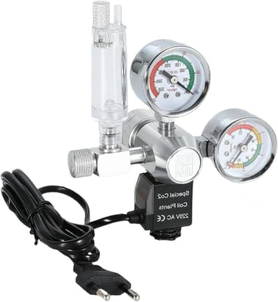 CO2 Drukregelaar voor Aquaria met Dubbele Manometer, Solenoïde Ventiel en Bellen Teller voor Plantenaquaria