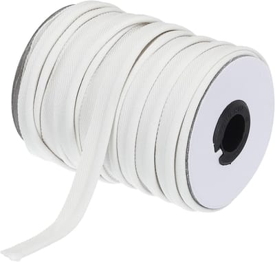 Paspelband versiering 1/2 inch paspelband voor naaien, doe-het-zelf handwerk, stoffen randversiering wit