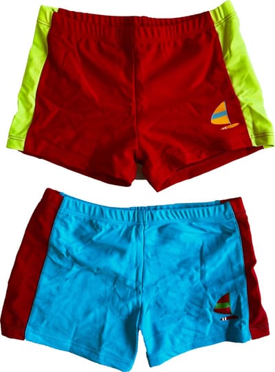 Zwembroeken kinderen blauw en rood 3-4 jaar