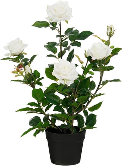 Mica Decorations - Roos in pot - Kunstplant = 45 x 35 x 62 cm - Creme