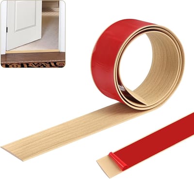 Drempelstrip van 100 cm x 5 cm voor vloeren, zelfklevende deurafdekking, overgangsstrip en decoratieve vloerafwerking in eikenhoutlook