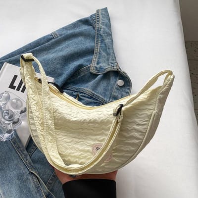 Sacoche en toile mignonne et polyvalente de niche pour femmes Nouveau sac pour femmes Sac bandoulière coréen Sac à bandoulière à la mode en forme de ravioli gray