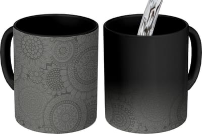 Magische Mok - Foto op Warmte Mokken - Koffiemok - Design - Bohemian - Zonnebloem - Magic Mok - Beker - 350 ML - Theemok