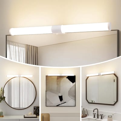 Glitzerlife - Wandspots - Wandlamp voor badkamer - IP44 waterdicht - 6W 4000K neutraal wit - Polycarbonaat materiaal - Modern design - Ø40cm - Wit