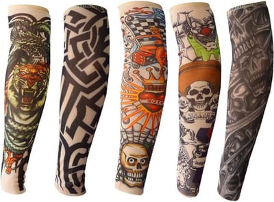 Pack van 5 Kindertattoo Mouwen voor Carnavalsfeest - Fake Tattoo Arm Sleeves voor Jongens en Meisjes, Perfect voor Punk Kostuums en Feestjes