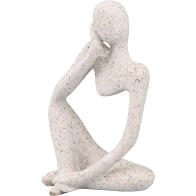Statue Penseur en Résine Figure Penseur Abstrait Décoration Style Penseur pour Salon Bureau Livre