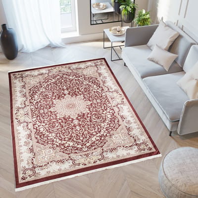 Tapiso Victoria Vloerkleed Perzisch Vintage Antislip Rood Tapijt Maat- 80x150