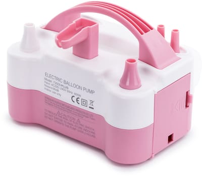 Elektrische Ballonpomp Roze met twee uitgangen