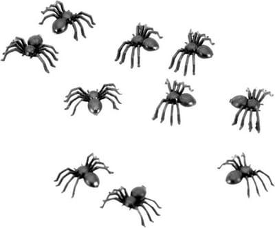 Chaks nep spinnen/spinnetjes 2 cm - zwart - 80x stuks - Horror/griezel thema decoratie beestjes