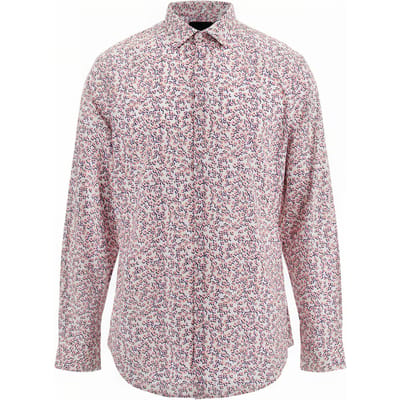 GUESS  Eco Benny New Collar Pau Pink Micro Flowers Maat: 37 | Casual Overhemden Outlet | Heren | Roze