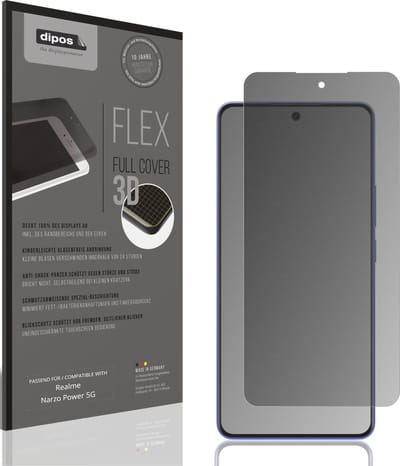 dipos FLEX – Matte Privacy Screenprotector geschikt voor Realme Narzo Power 5G | Volledige Schermbescherming | Case-Friendly