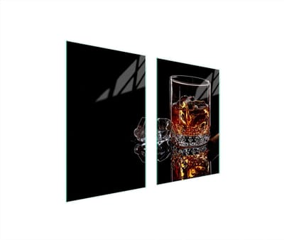 TMK ArtDeko - Serie - Glas Beschermplaat - 65x52 cm - Whisky