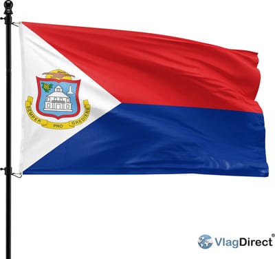VlagDirect - Sint Maartense vlag - Sint Maarten vlag - 90 x 150 cm.