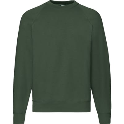 Fruit of the Loom Heren Klassiek Raglan Sweatshirt (Fles groen)