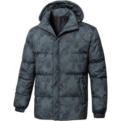 Veste d'hiver rembourrée en coton pour homme, grande taille, veste rembourrée en coton à capuche pour homme 5XL gray