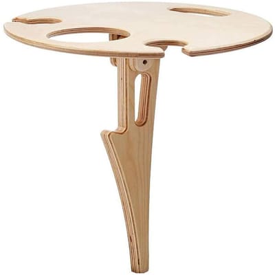 Draagbare opvouwbare houten wijntafel voor buiten, wijnglashouder voor picknickfeestjes op het strand of in de tuin Wooden wine table