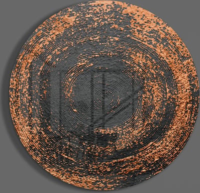 Glasschilderij - Abstract - Zwart en Oranje - 60x60x0.4 cm