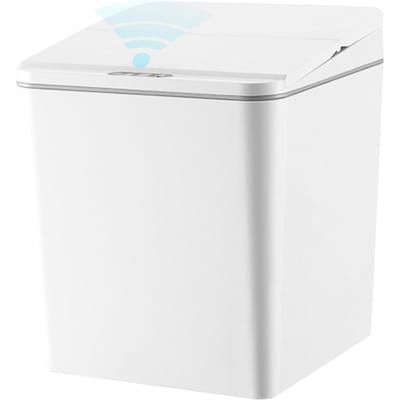 Poubelles 6L Sans Contact Poubelle à Induction Intelligente Poubelle Automatique Capteur de Mouvement Infrarouge avec Couvercle pour Voiture 6L blanc