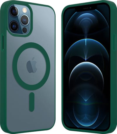 ShieldCase telefoonhoesje geschikt voor Apple iPhone 12 / 12 Pro Magneet hoesje transparant gekleurde rand - groen