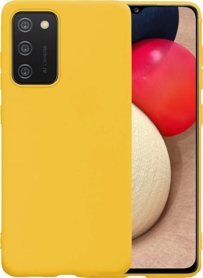 Hoesje - Geschikt voor Samsung Galaxy A02s - Sterk & Shockproof - Hoes Cover - Siliconen Case - Telefoonhoesjes - Geel