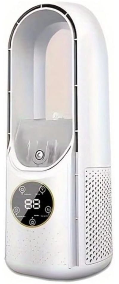 Mobiele Aircooler - Ventilator - Torenmodel - Bladloze Ventilator - Energiezuinige Luchtkoeler - bladloze tafelventilator met ledverlichting - Ventilator - Ingebouwde Luchtreiniger - Zonder Bladen - Wit
