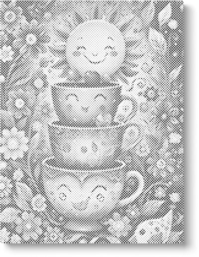 De Vrolijke Kopjes | Dot painting | 30x40cm | Dot painting | Oh My Dotz | Dots stippen | Diamond painting & Schilderen op nummer alternatief | Happy hobby