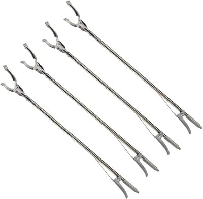 Set van 4 metalen grijptangen voor afvalverzameling - 90 cm grijphulp en vuilnisgrijper