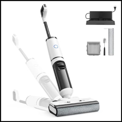 Draadloze nat- en droogstofzuiger W15 Pro - 3-in-1 zuig- en dweilfunctie - 18 kPa krachtige zuigkracht - zelfreinigend systeem - zelfdroogfunctie - HEPA-filter - LCD-display - turboborstel - tot 35 min werktijd - randreiniging <5 mm