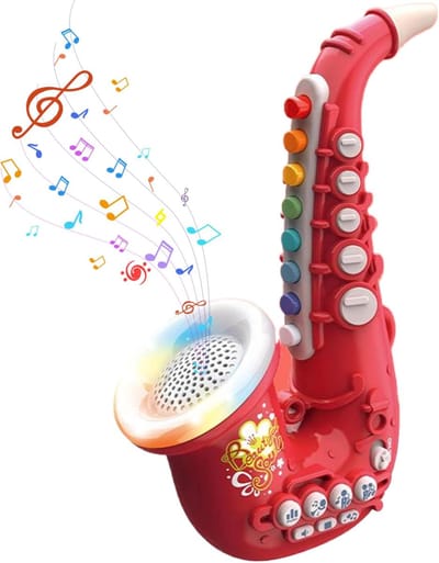 Kinderspeelgoed Saxofoon - Muziek Speelgoed - Muzikale Ontwikkeling - Met Licht en Muziek - 27 x 155 x 88 cm