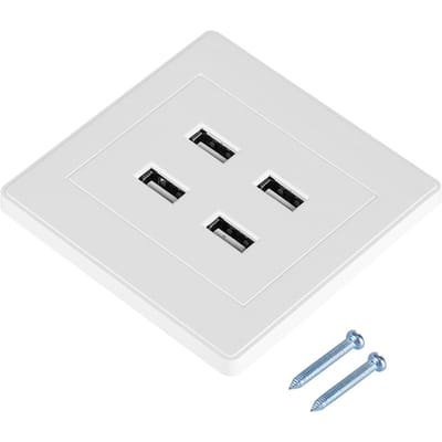 4 USB-poorten DC 5V Thuis Kantoor Elektrisch Wandmontage Stopcontact Oplader(110~250V)