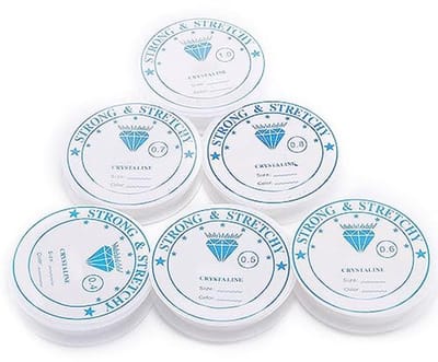 Set van 6 Transparante Elastische Draden voor Sieraden en Knutselprojecten
